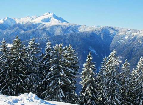 Panorama invernale dal Pichlerhof di Avelengo